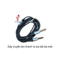 DÂY AUDIO 3.5 LY SANG 2 ĐẦU JACK 6 LY – DÀI 3 MÉT